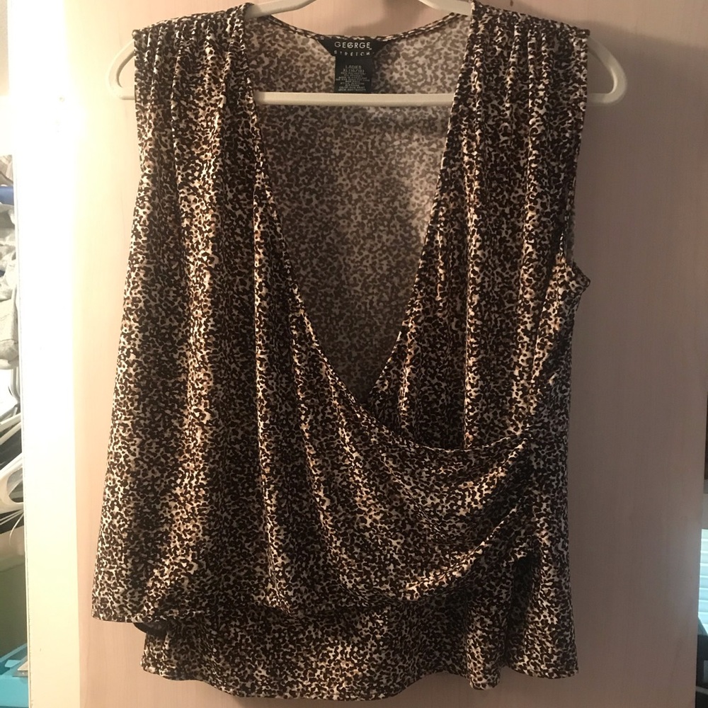 Faux Wrap Stretch Top